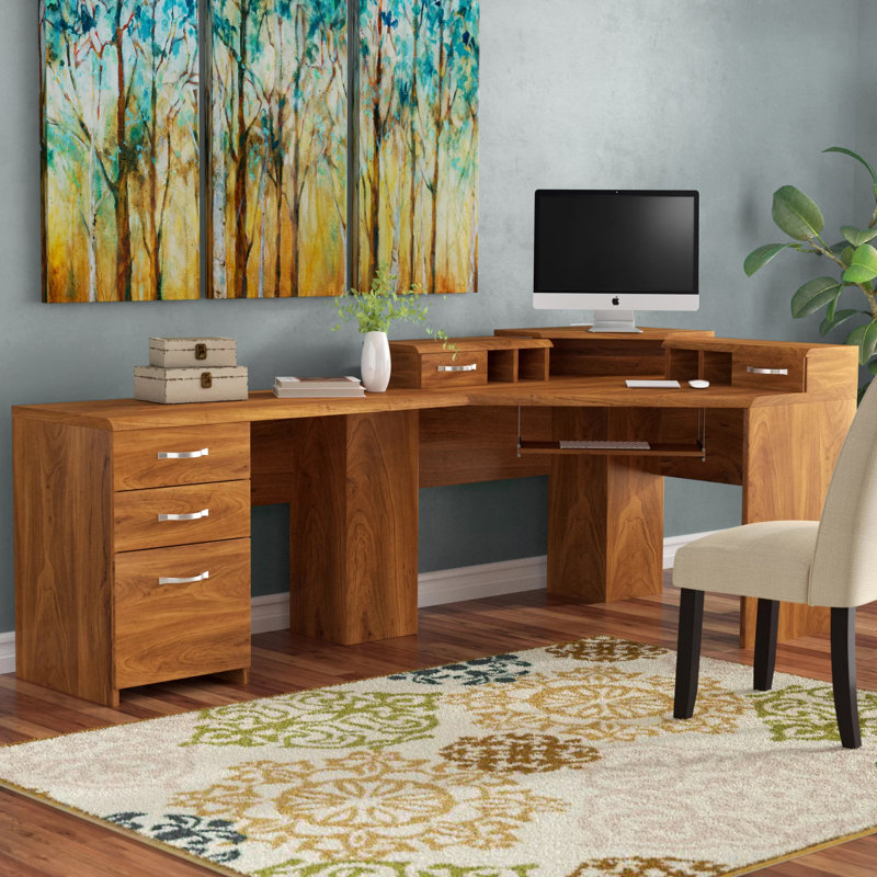 Millwood Pines Leavy Reversible LShape Desk & Reviews Wayfair